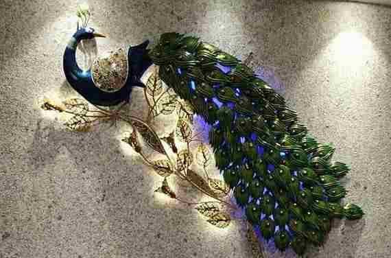 Metal peacock